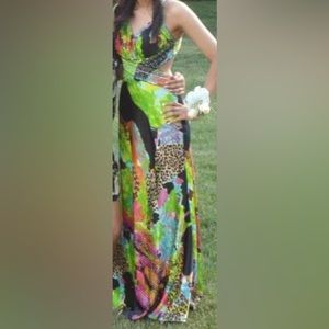 Prom Dress (multi-color, criss-cross back, 0-2 size)